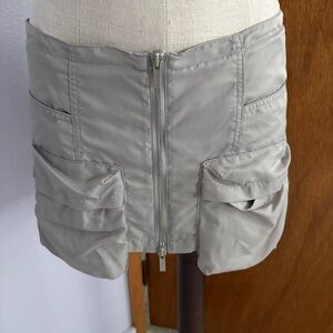 MATIN KIM One Size Cargo MINI Skirr Light Gray Bungee Tie South Korea